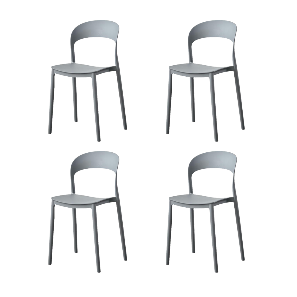 Silla Patrick, Color Gris Oscuro, Con espaldar y diseño Moderno X4