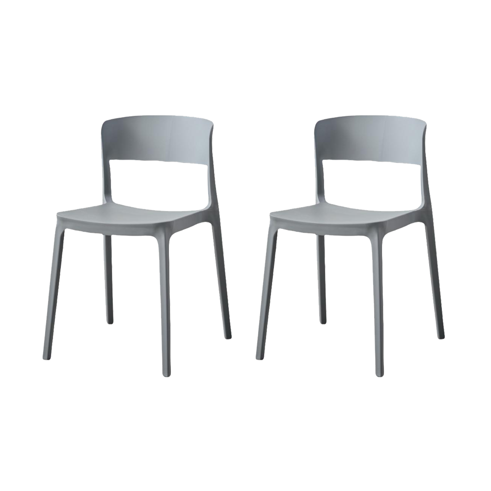 Silla Monaco, Color Gris Oscuro, Con espaldar y diseño Moderno X2