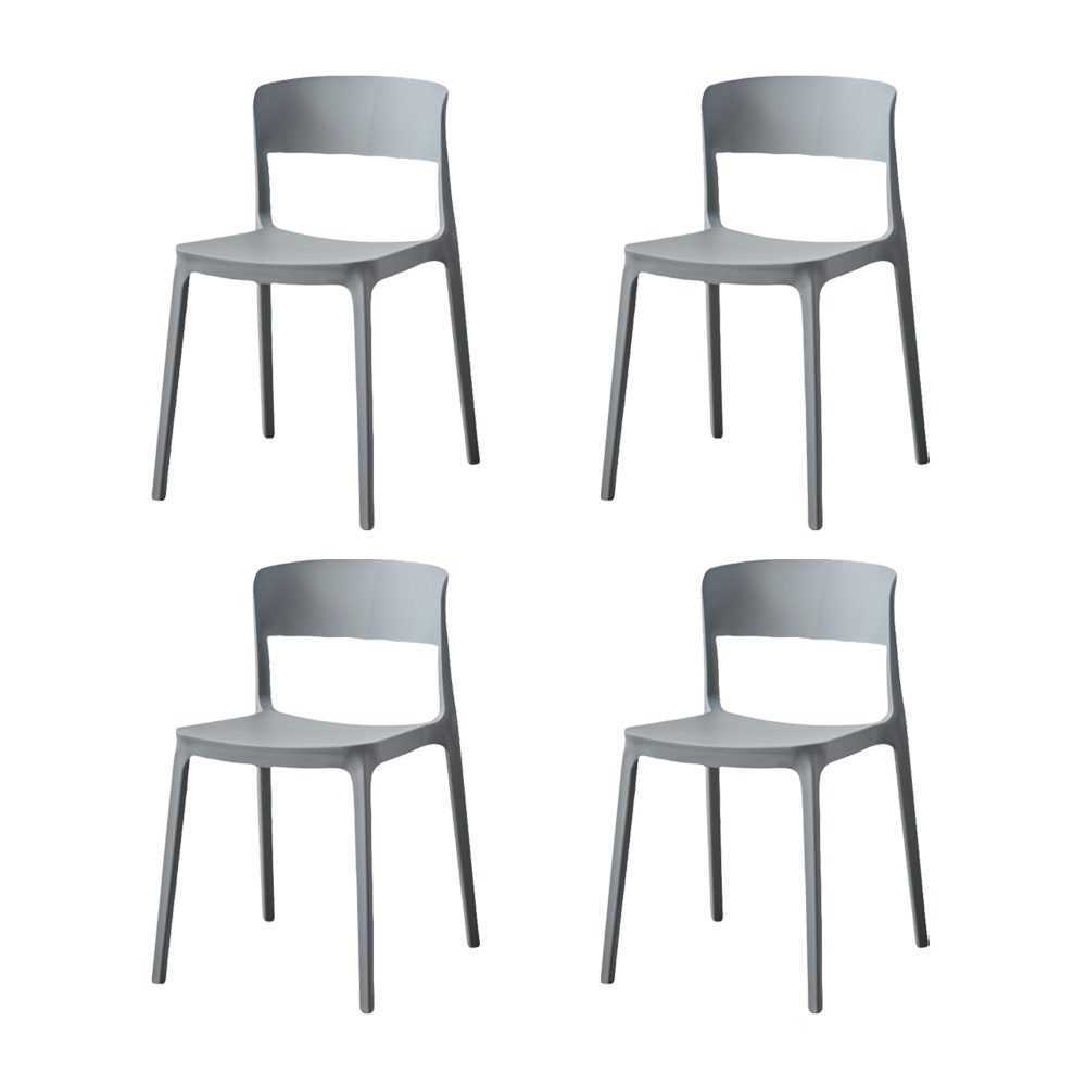 Silla Monaco, Color Gris Oscuro, Con espaldar y diseño Moderno X4