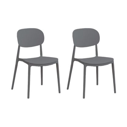 Silla Milan, Color Gris Oscuro, Con espaldar y diseño Moderno X2