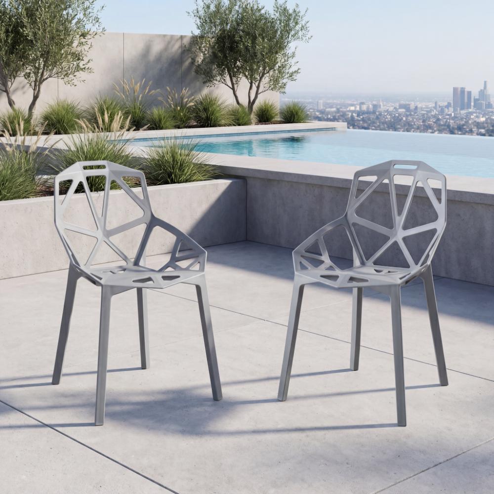 Silla Roxy, Color Gris Oscuro, Con espaldar y diseño Moderno X2