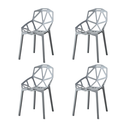 Silla Roxy, Color Gris Oscuro, Con espaldar y diseño Moderno X4