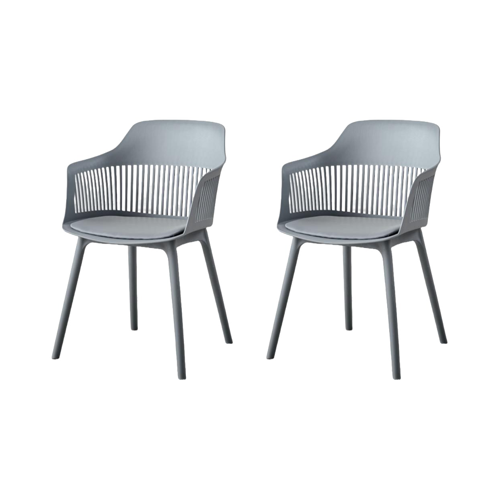 Silla Con Cojin Max, Color Gris Oscuro, Con espaldar en rejilla X2