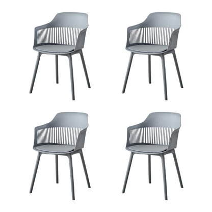 Silla Con Cojin Max, Color Gris Oscuro, Con espaldar y cojín X4