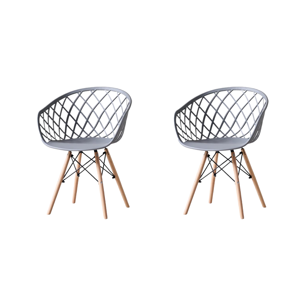 Set de 2 Sillas Oasis con Brazos, Color Gris, con Espaldar