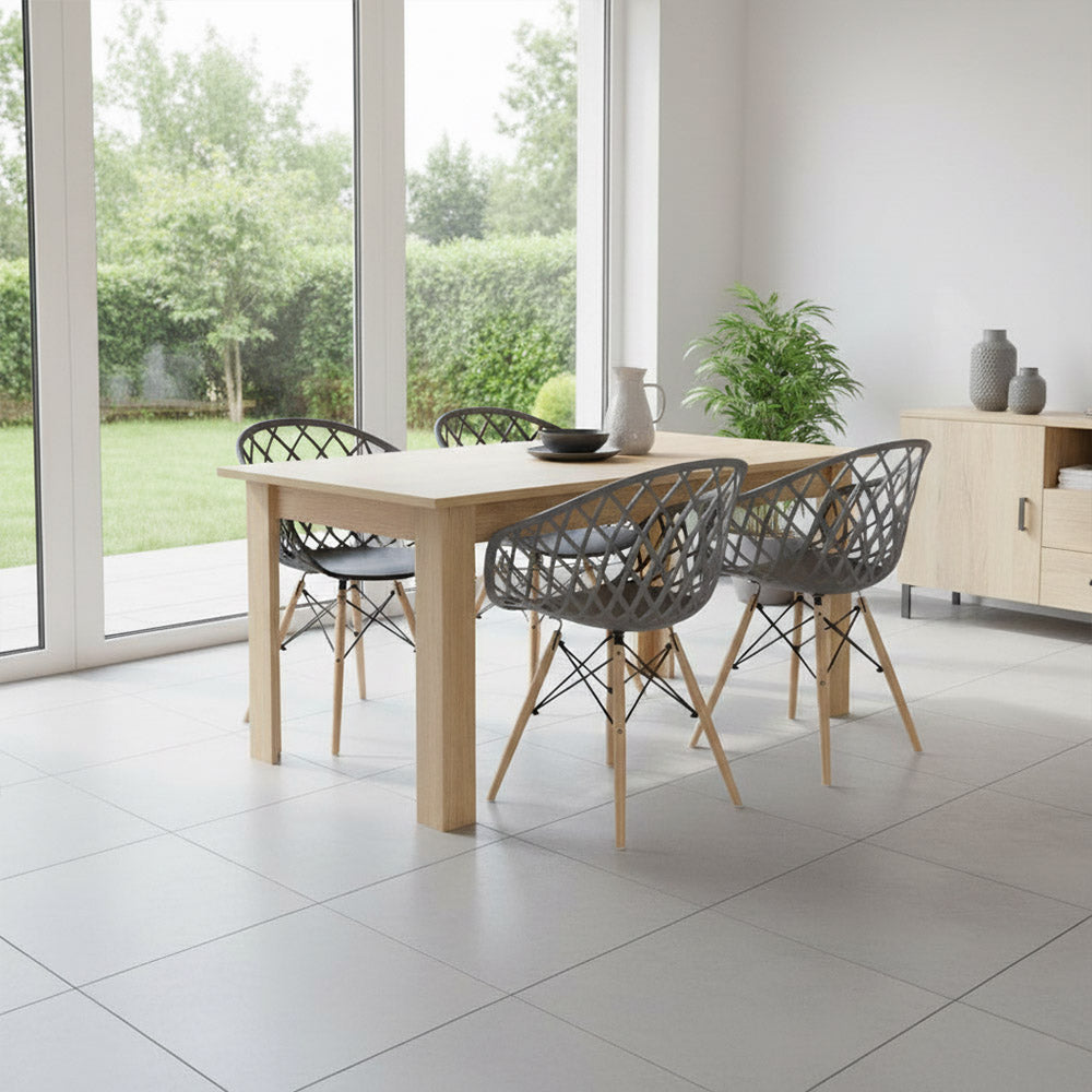 Set de 4 Sillas Oasis con Brazos, Color Gris, con Espaldar