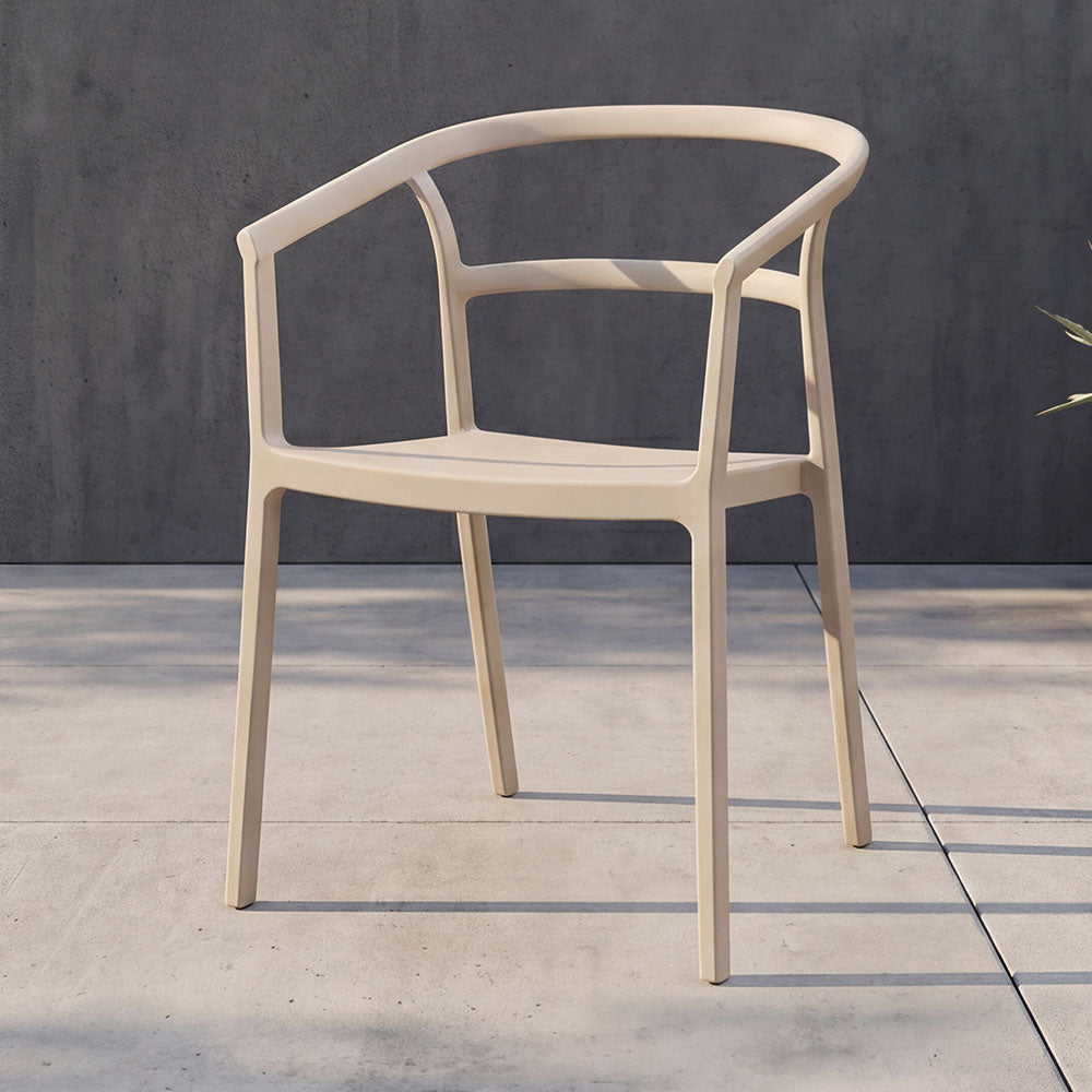 Silla Porto, Taupe, Con espaldar minimalista y diseño Moderno X2