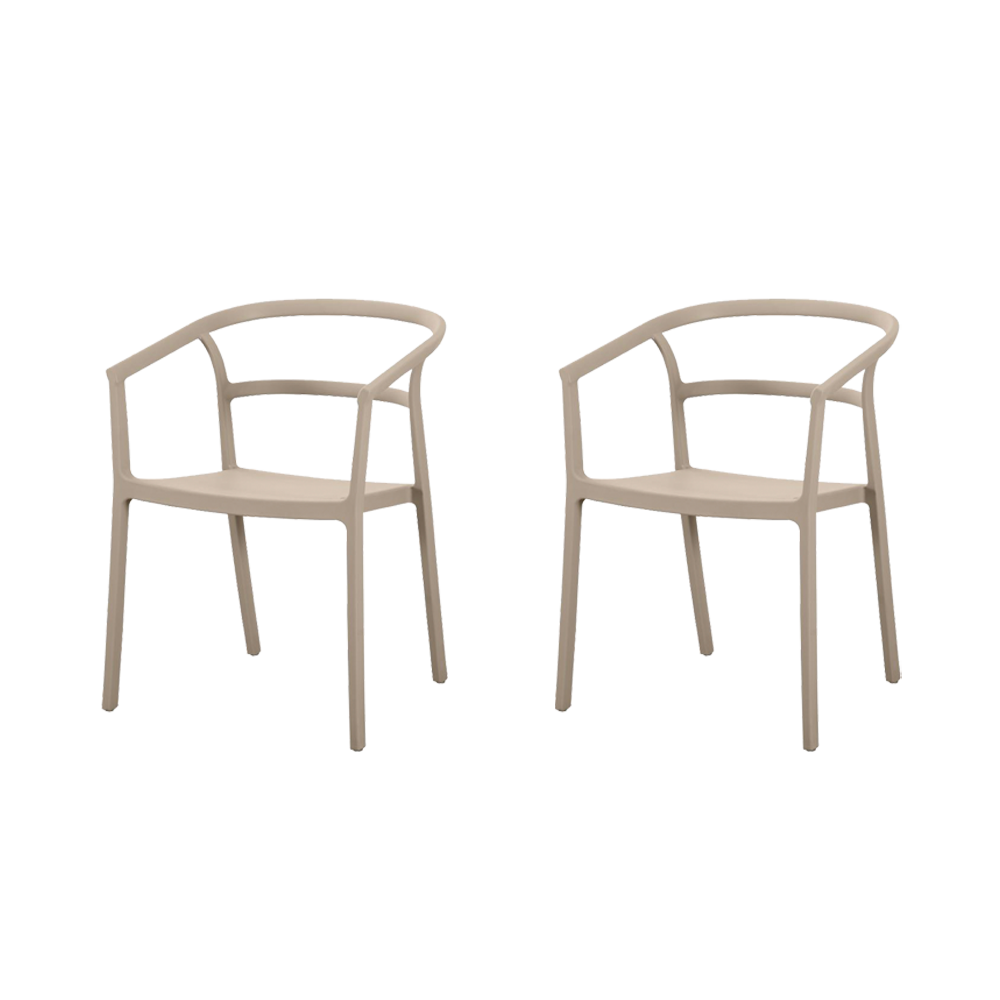 Silla Porto, Taupe, Con espaldar minimalista y diseño Moderno X2