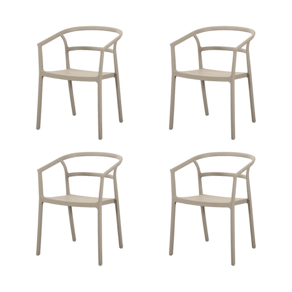 Combo Edron, Incluye una Mesa y 4 Sillas Color Taupe