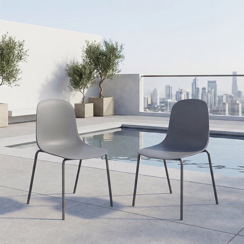 Silla Aiara, Color Gris Oscuro, diseño moderno X2