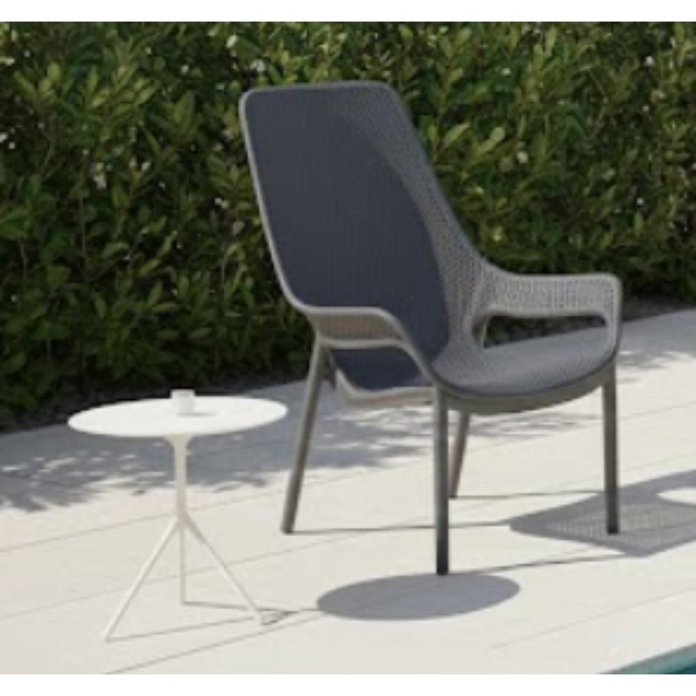 Silla Lounge Mayorca, Gris Oscuro, con espaldar y reposa brazos X2
