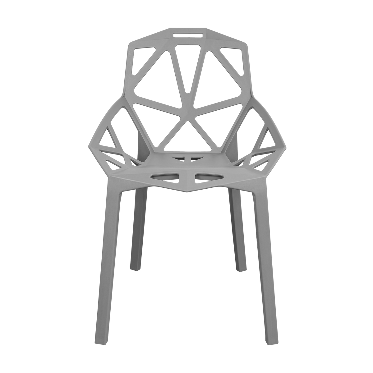Silla Roxy, Color Gris Oscuro, con Espaldar y Diseño Moderno