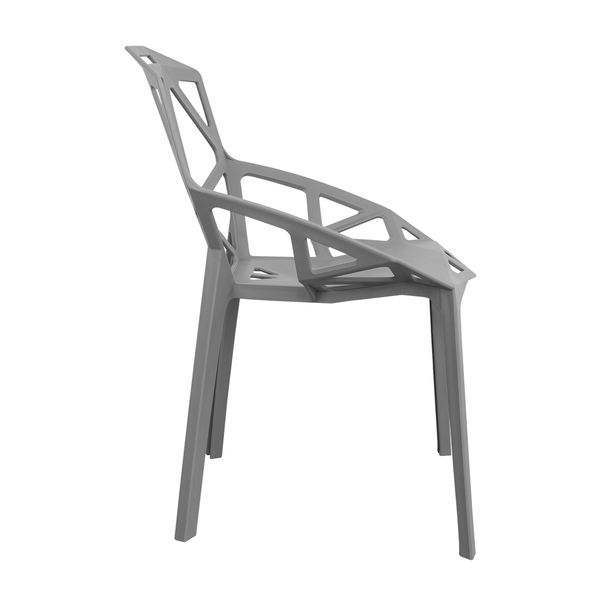 Silla Roxy, Color Gris Oscuro, con Espaldar y Diseño Moderno
