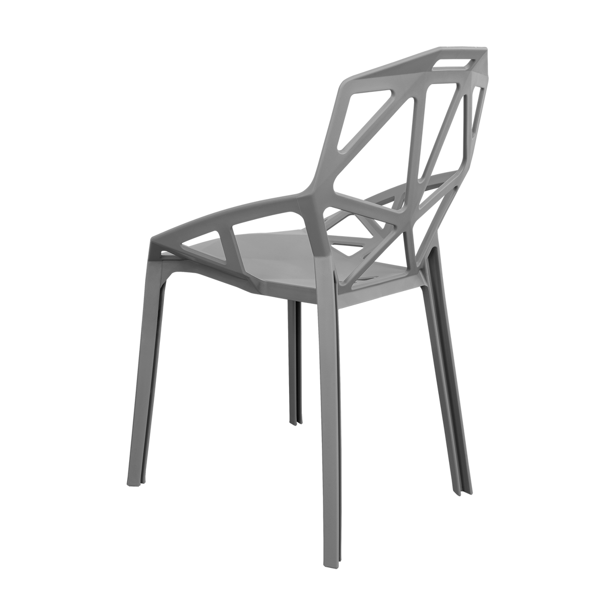 Silla Roxy, Color Gris Oscuro, con Espaldar y Diseño Moderno