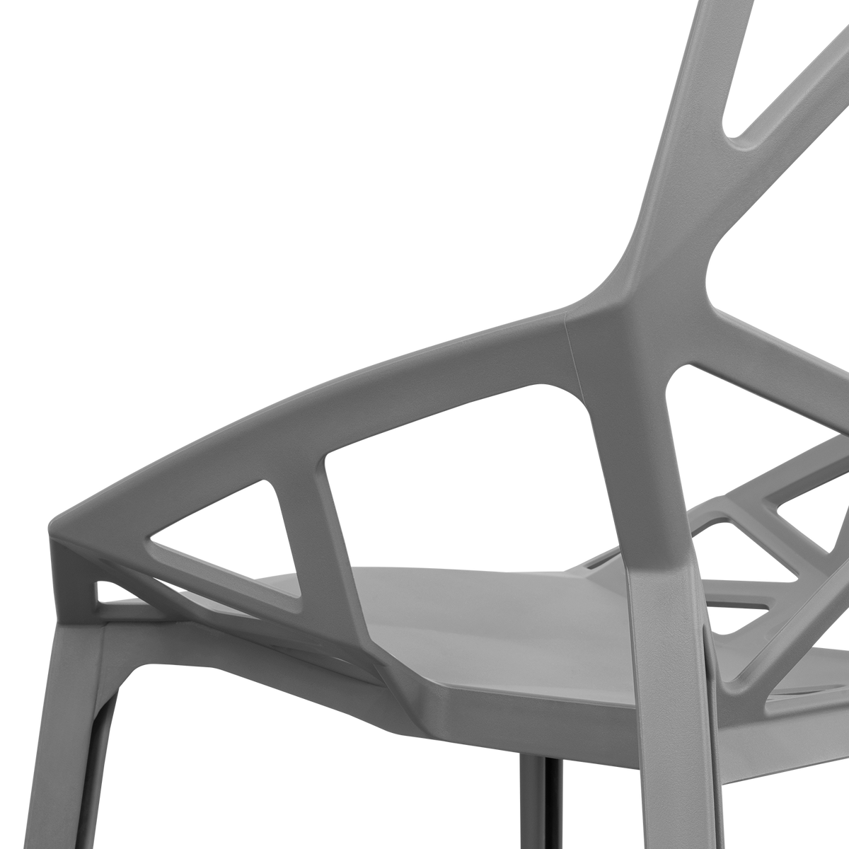 Silla Roxy, Color Gris Oscuro, con Espaldar y Diseño Moderno