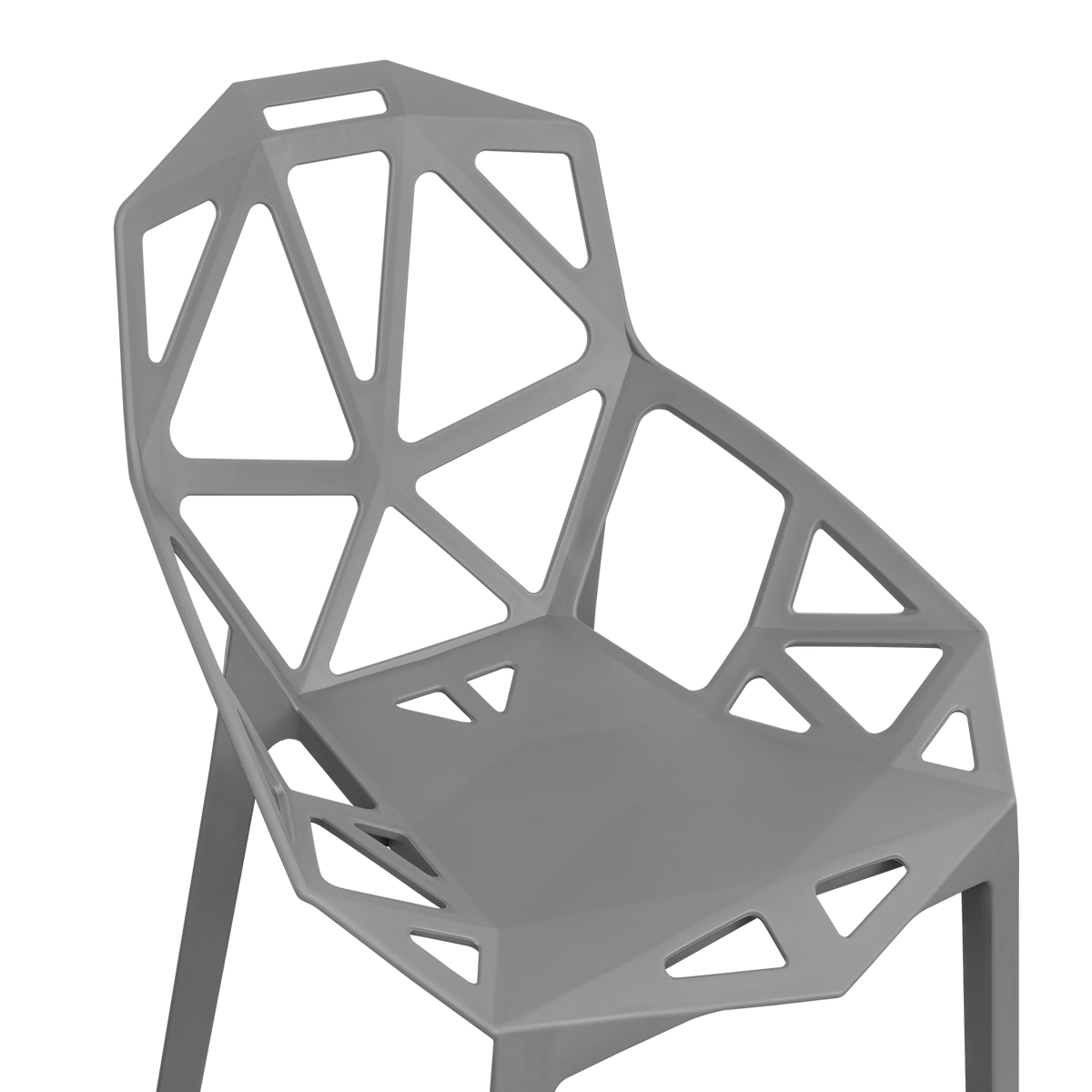 Silla Roxy, Color Gris Oscuro, con Espaldar y Diseño Moderno