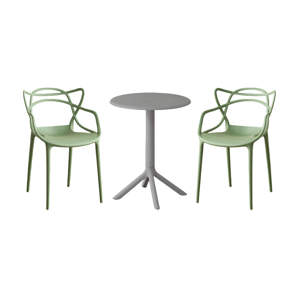 Combo Vivo, Incluye Mesa Redonda y 2 Sillas en Color Verde