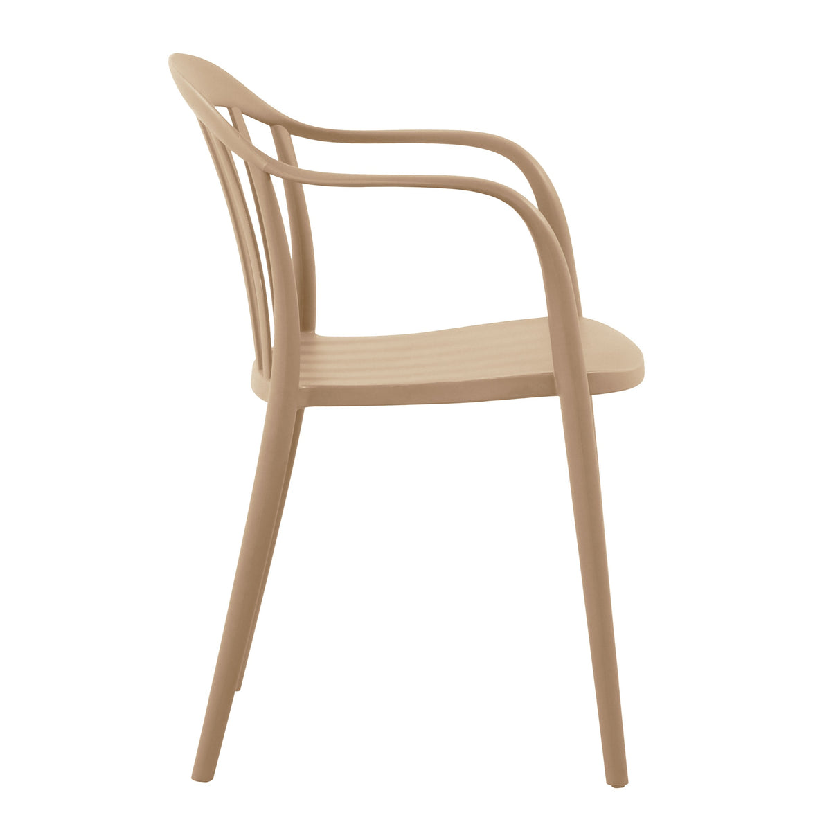Silla con Brazos Delhi, Khaki, con Espaldar y Diseño Minimalista