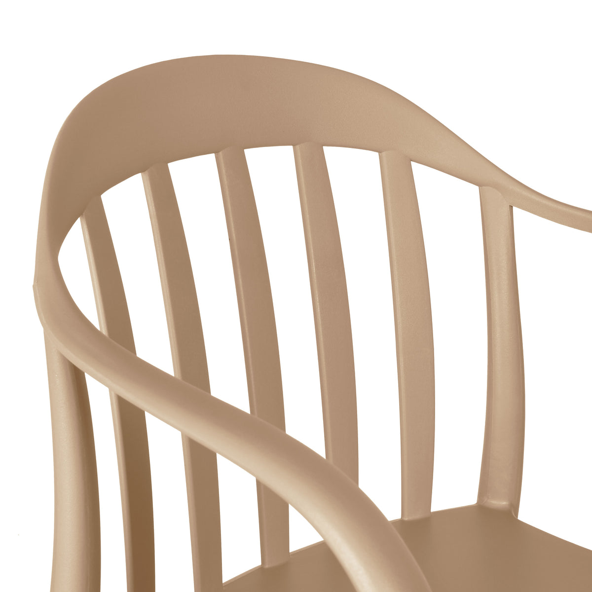 Silla con Brazos Delhi, Khaki, con Espaldar y Diseño Minimalista