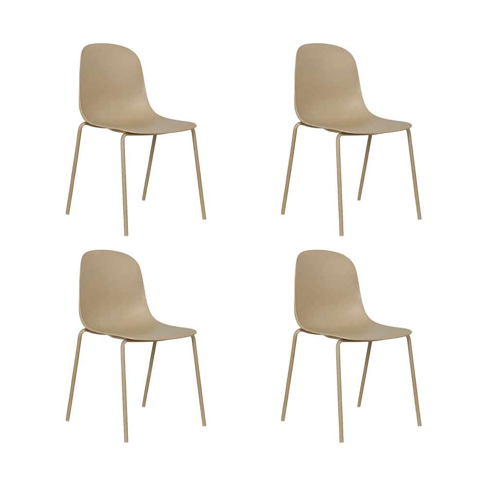 Silla Aiara, Color Mostaza, diseño moderno X4
