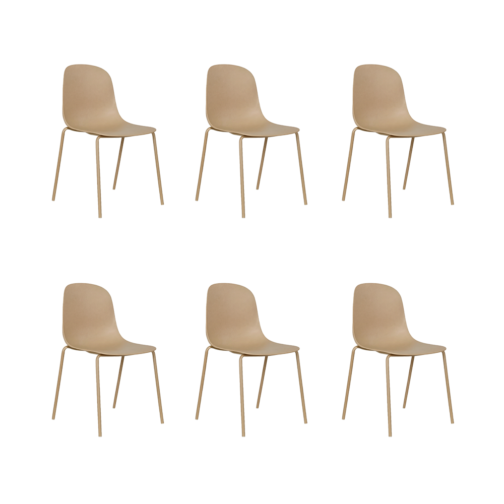Set de 6 Sillas Aiara, Color Mostaza, Diseño Moderno