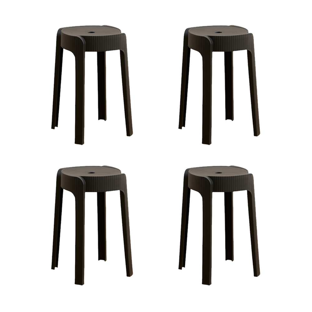 Set de 4 Butucos Apilable Maison, Color Negro, Diseño Moderno