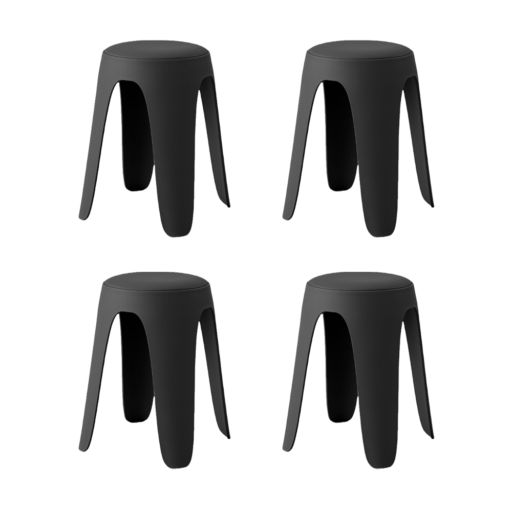 Butaco Con Cojin Else, Color Negro, Diseño Moderno incluye cojín X4