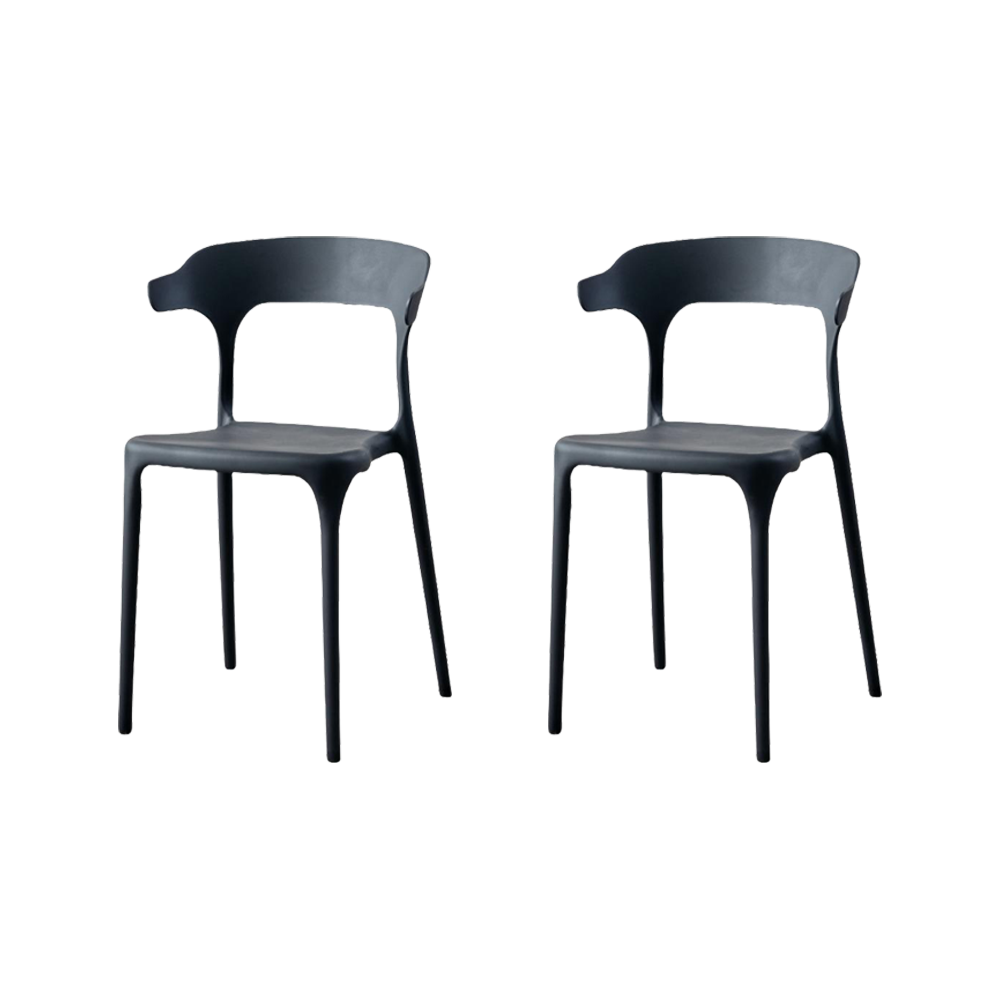 Silla Elena, Color Negro, Con espaldar y diseño Moderno X2