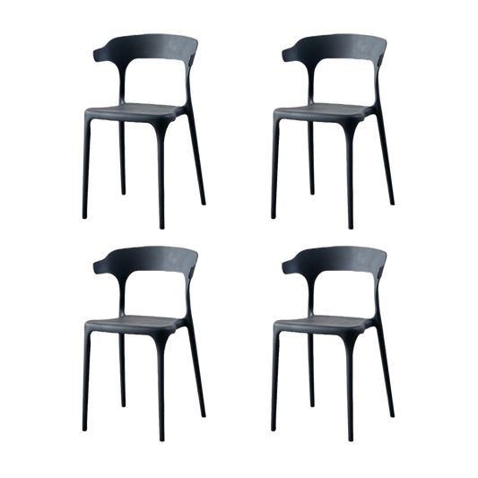 Silla Elena, Color Negro, Con espaldar y diseño Moderno X4