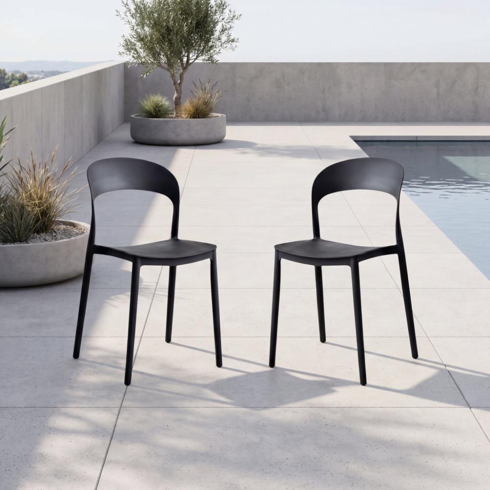 Silla Patrick, Color Negro, Con espaldar y diseño Moderno X2