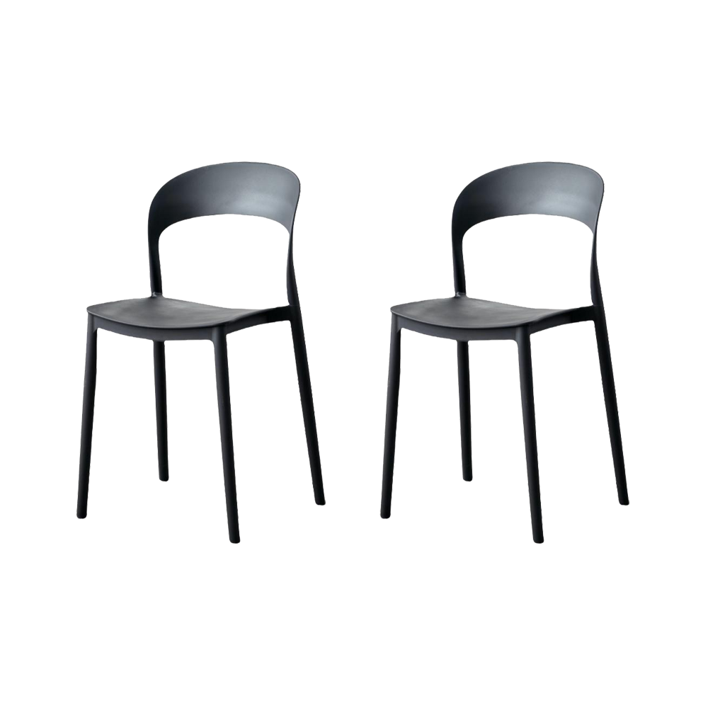 Silla Patrick, Color Negro, Con espaldar y diseño Moderno X2