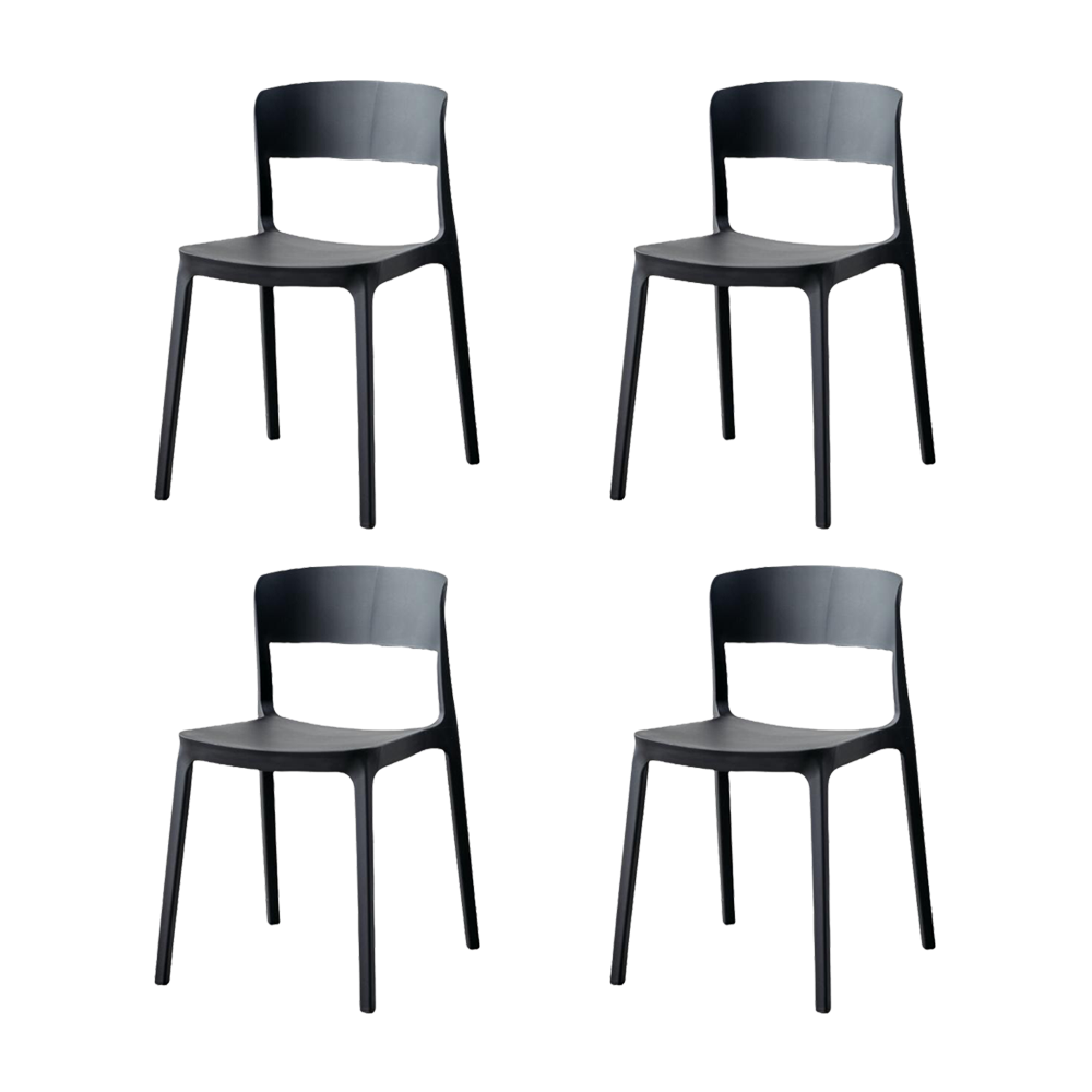 Silla Monaco , Color Negro, Con espaldar y diseño Moderno X4