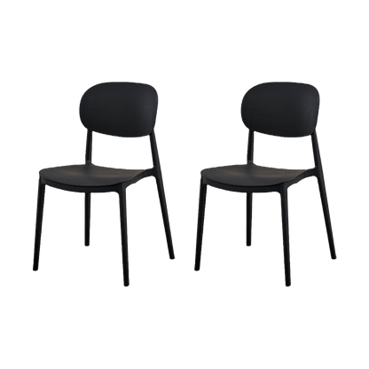 Silla Milan, Color Negro, Con espaldar y diseño Moderno X2