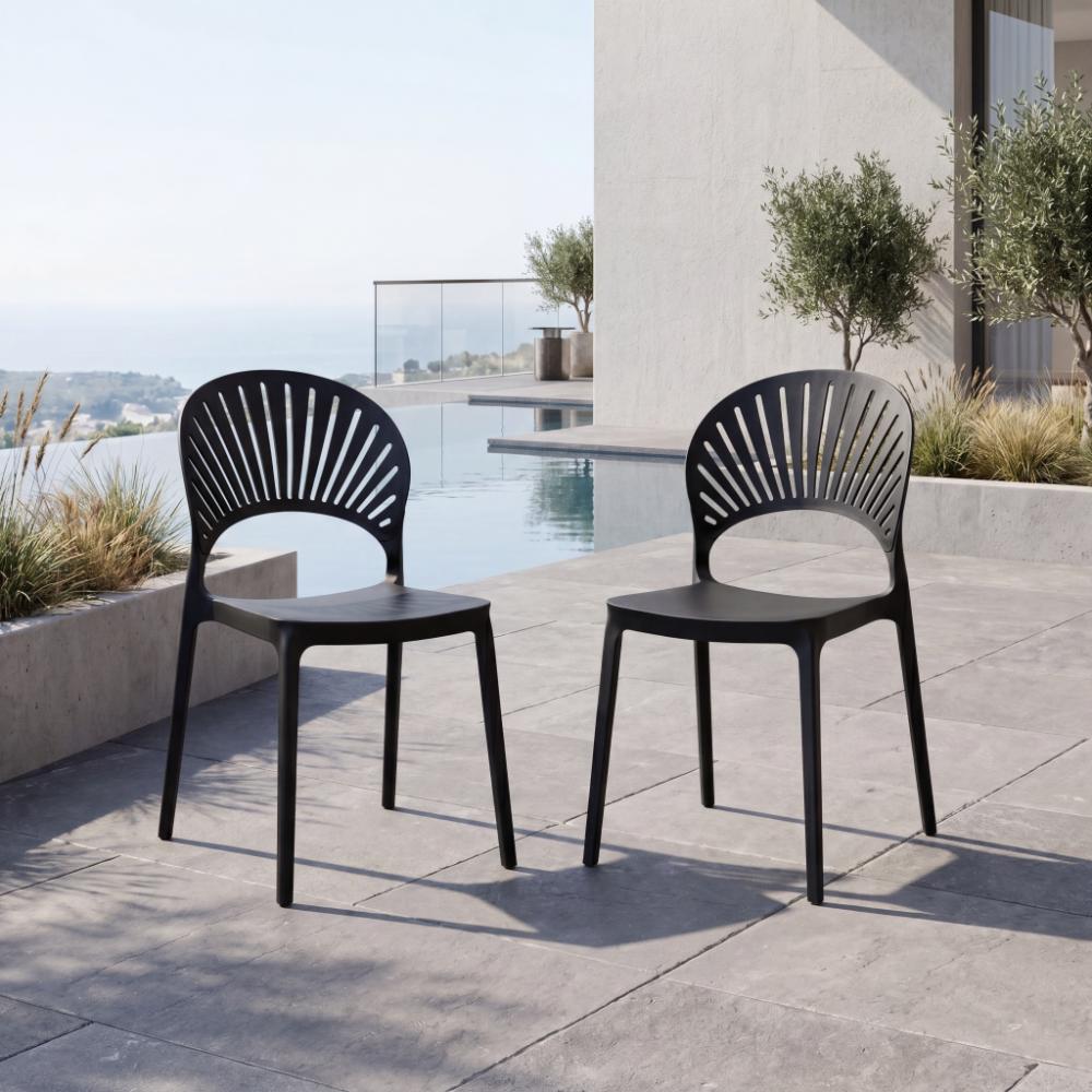 Silla Paraiso, Color Negro, Con espaldar y Diseño moderno X2