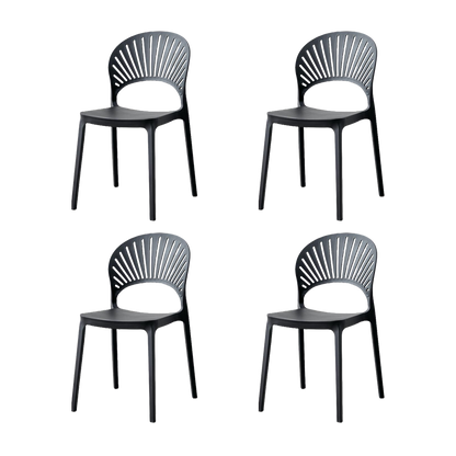 Silla Paraiso, Color Negro, Con espaldar y diseño Moderno X4