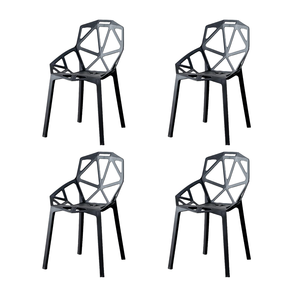 Silla Roxy, Color Negro, Con espaldar y diseño Moderno X4
