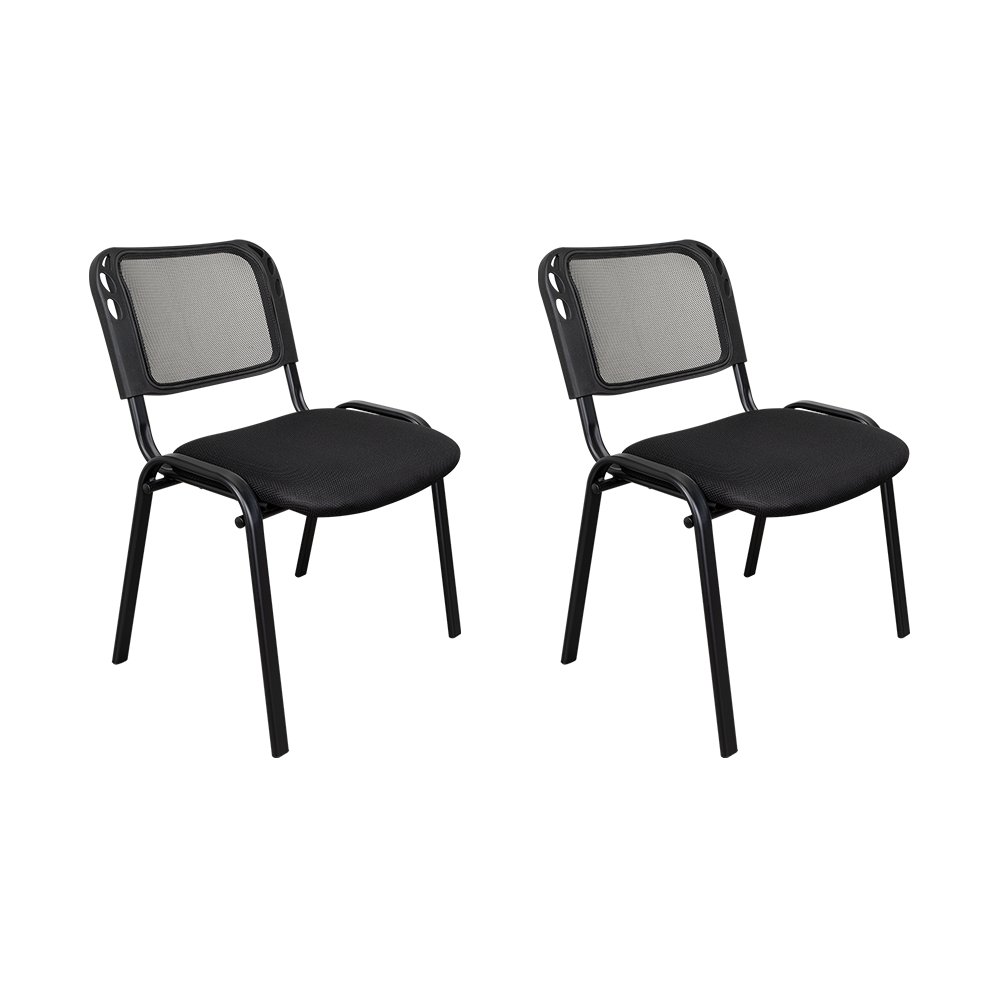 Silla Interlocutora, Negro, Con espaldar y diseño sencillo X2