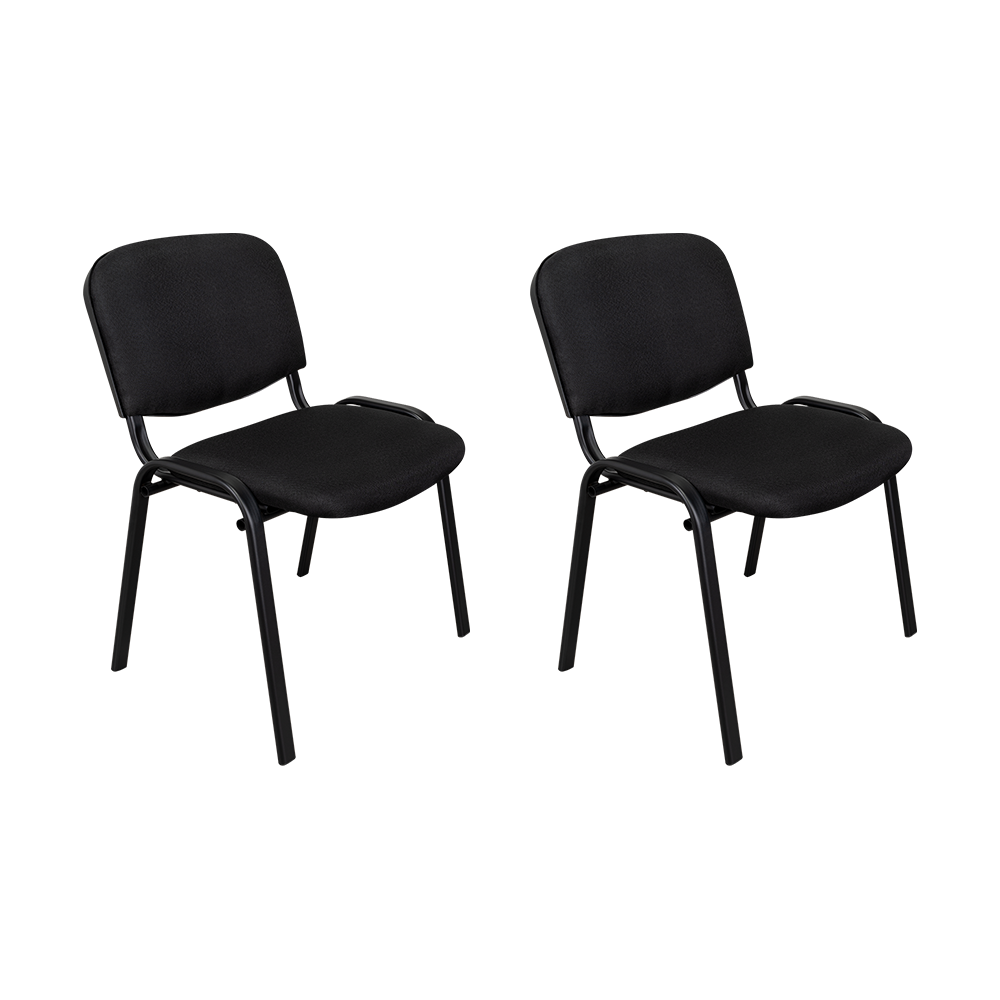 Silla Interlocutora, Negro, Con espaldar y diseño sencillo X2