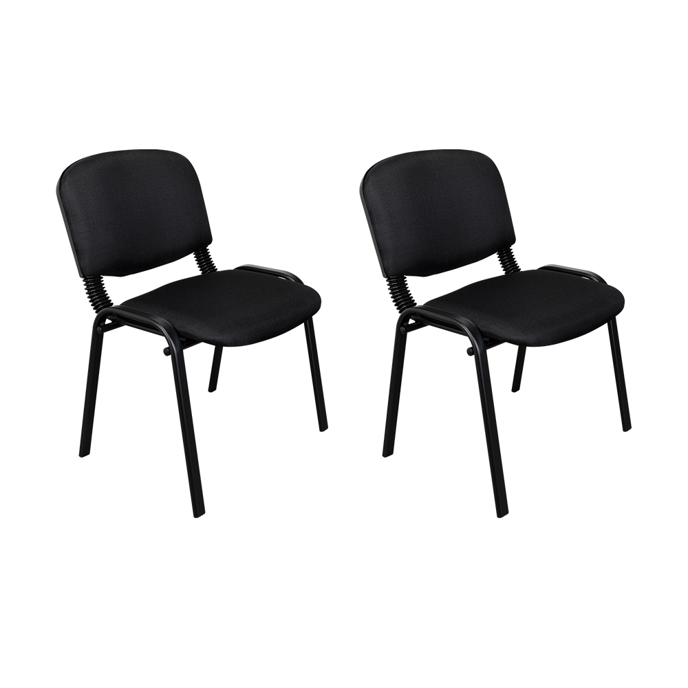 Silla Interlocutora, Negro, Con espaldar y diseño sencillo sin brazo X2