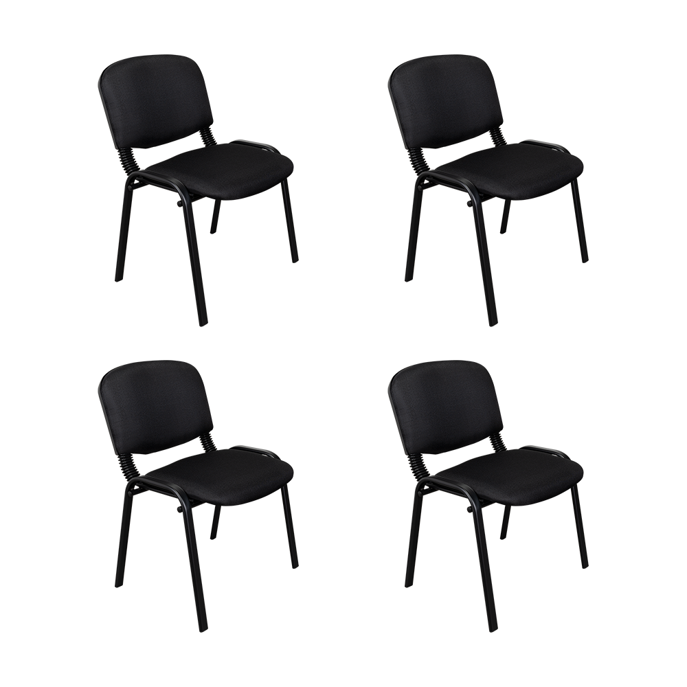 Silla Interlocutora, Negro, Con espaldar y diseño sencillo sin brazo X4