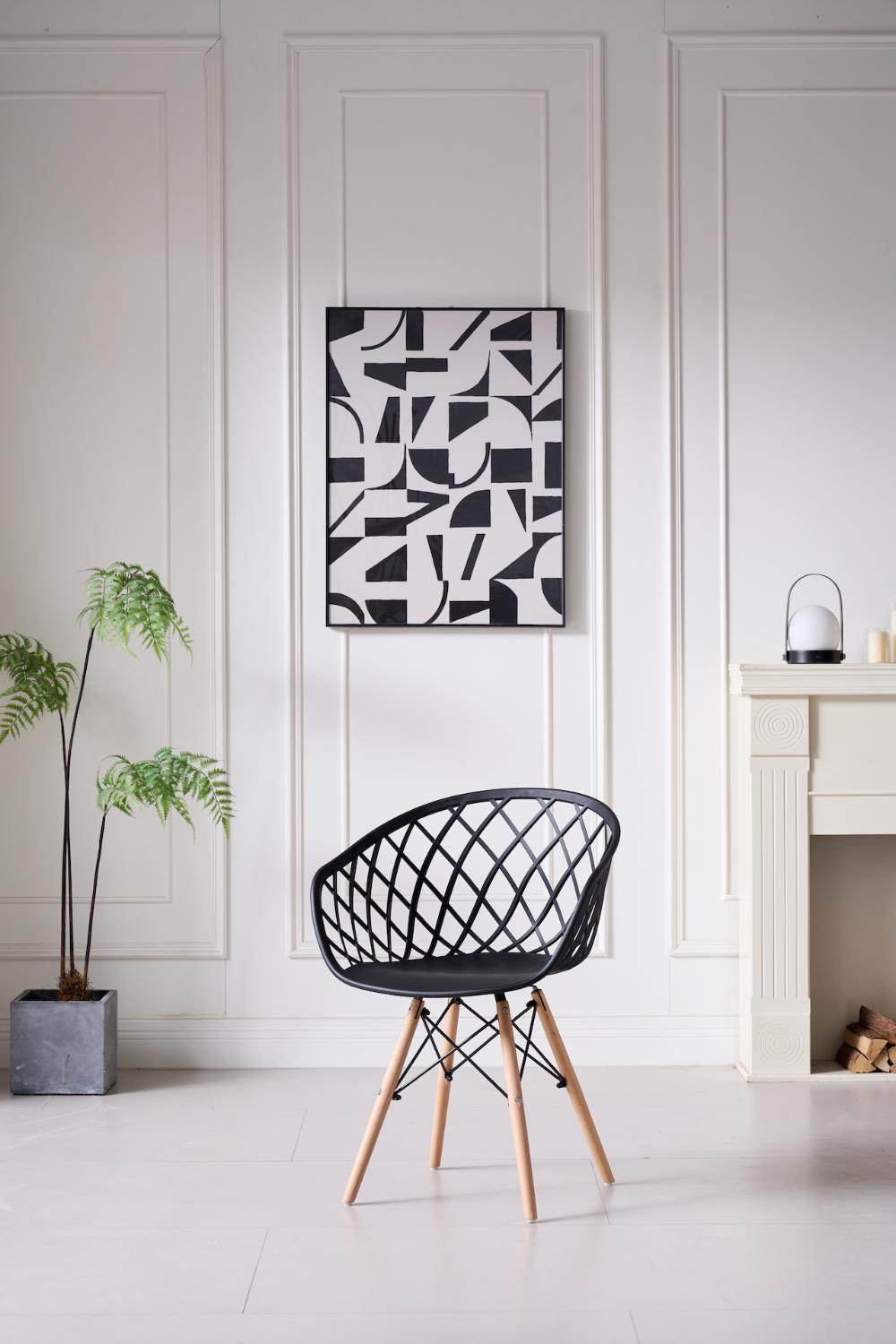 Silla Oasis con Brazos, Color Negro, con Espaldar