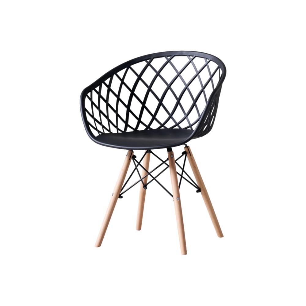 Silla Oasis con Brazos, Color Negro, con Espaldar