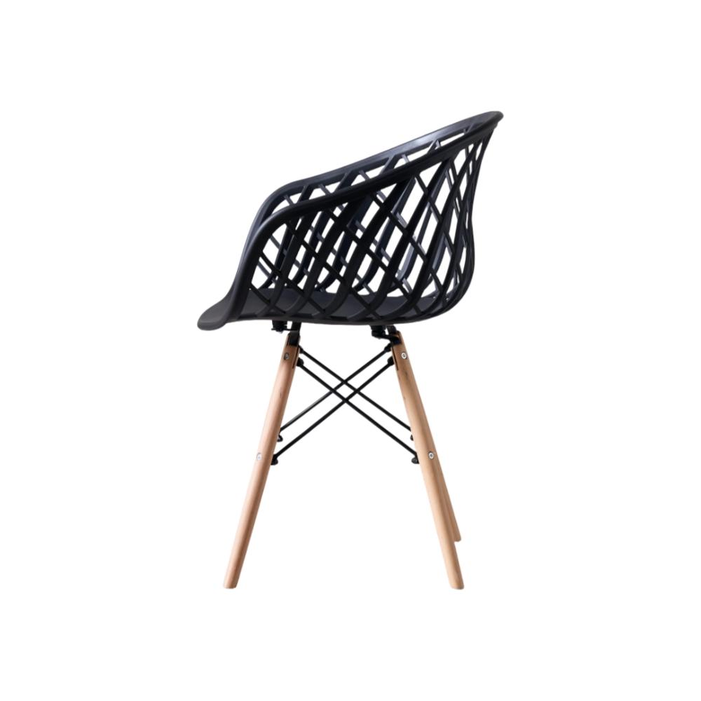 Silla Oasis con Brazos, Color Negro, con Espaldar
