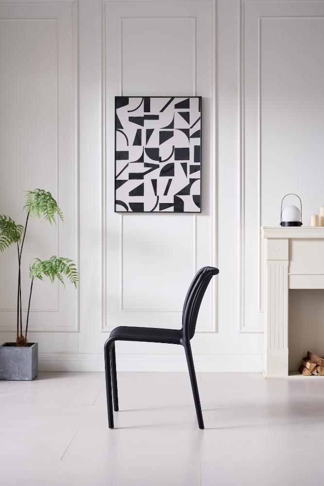 Silla Terra, Color Negro, Con espaldar