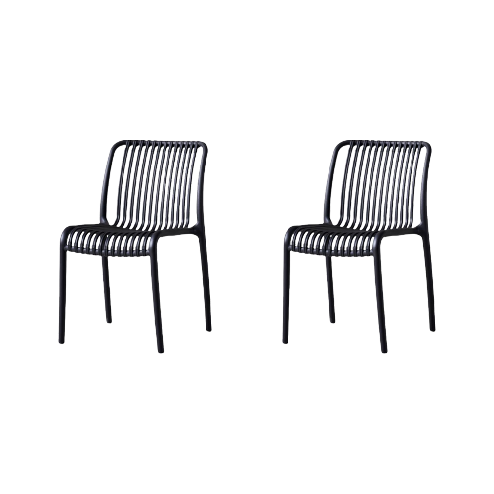 Silla Terra, Color Negro, Con espaldar X2