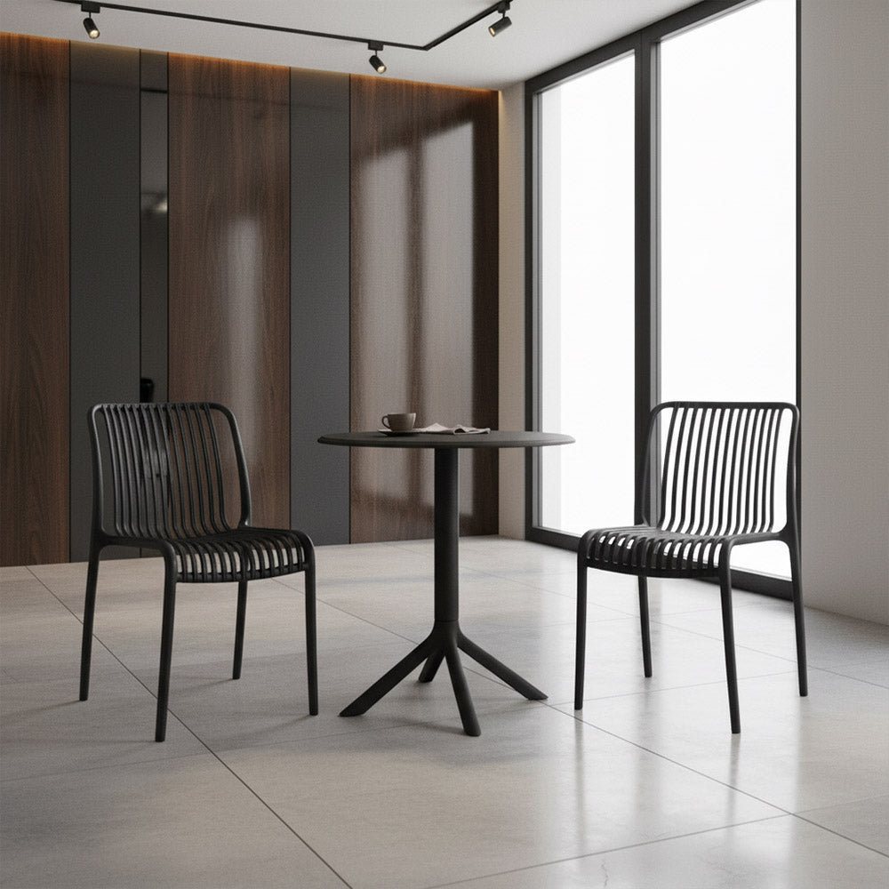 Silla Terra, Color Negro, Con espaldar X4