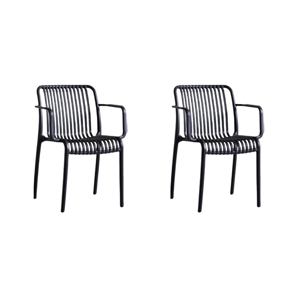 Silla Terra con Brazos, Color Negro, Con espaldar X2