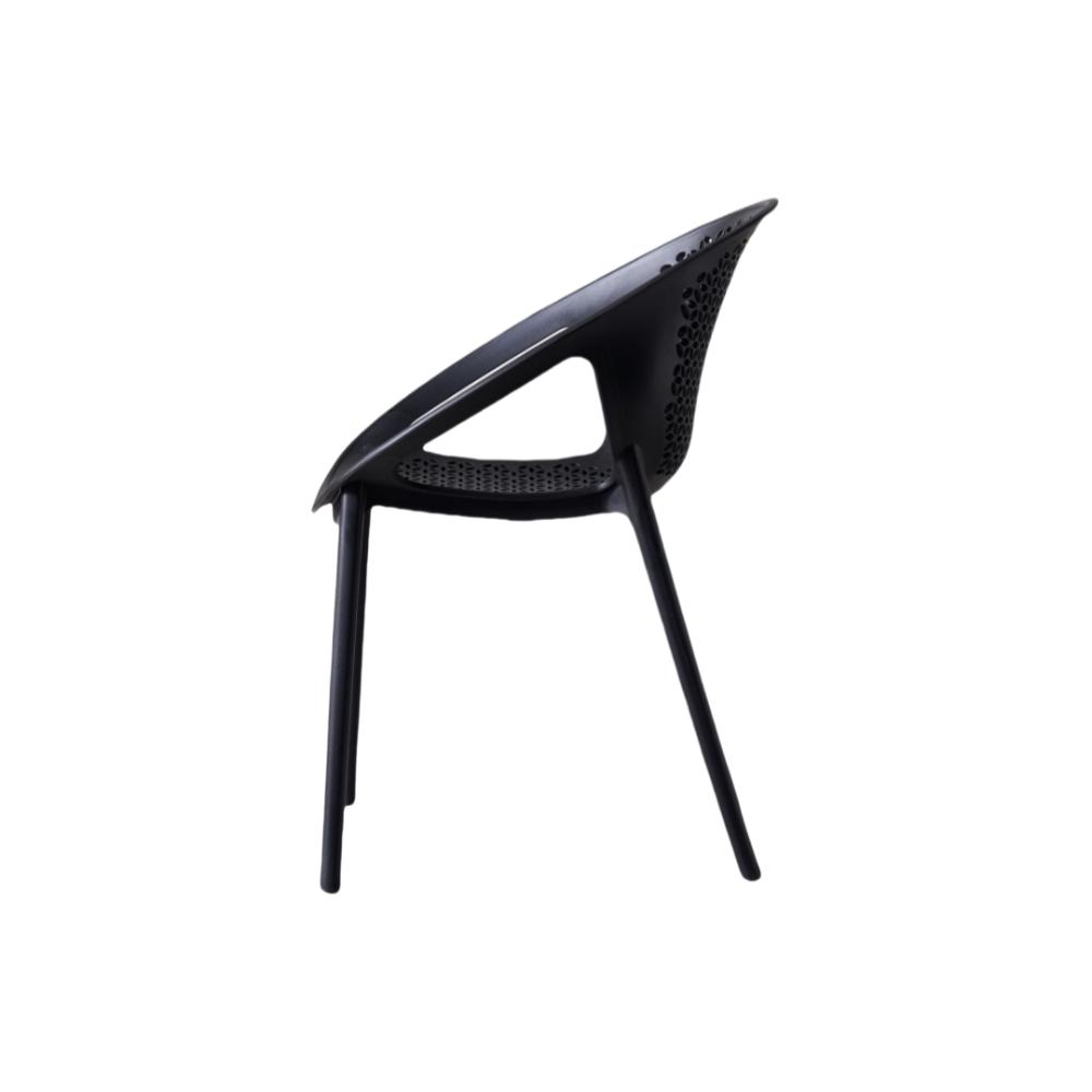 Silla Selva Con Brazos, Color Negro, Con espaldar