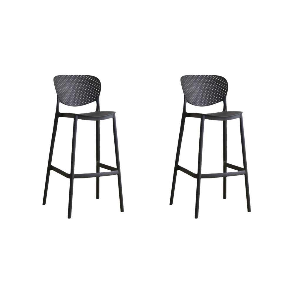 Silla para Bar Rio, Color Negro, Diseño Moderno X2