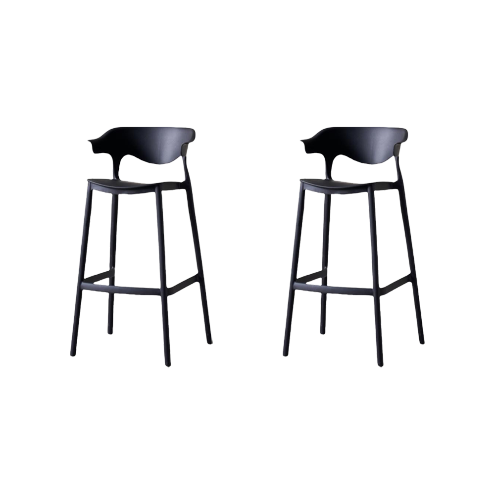 Set de 2 Sillas para Bar Elena, Color Negro, Diseño Moderno
